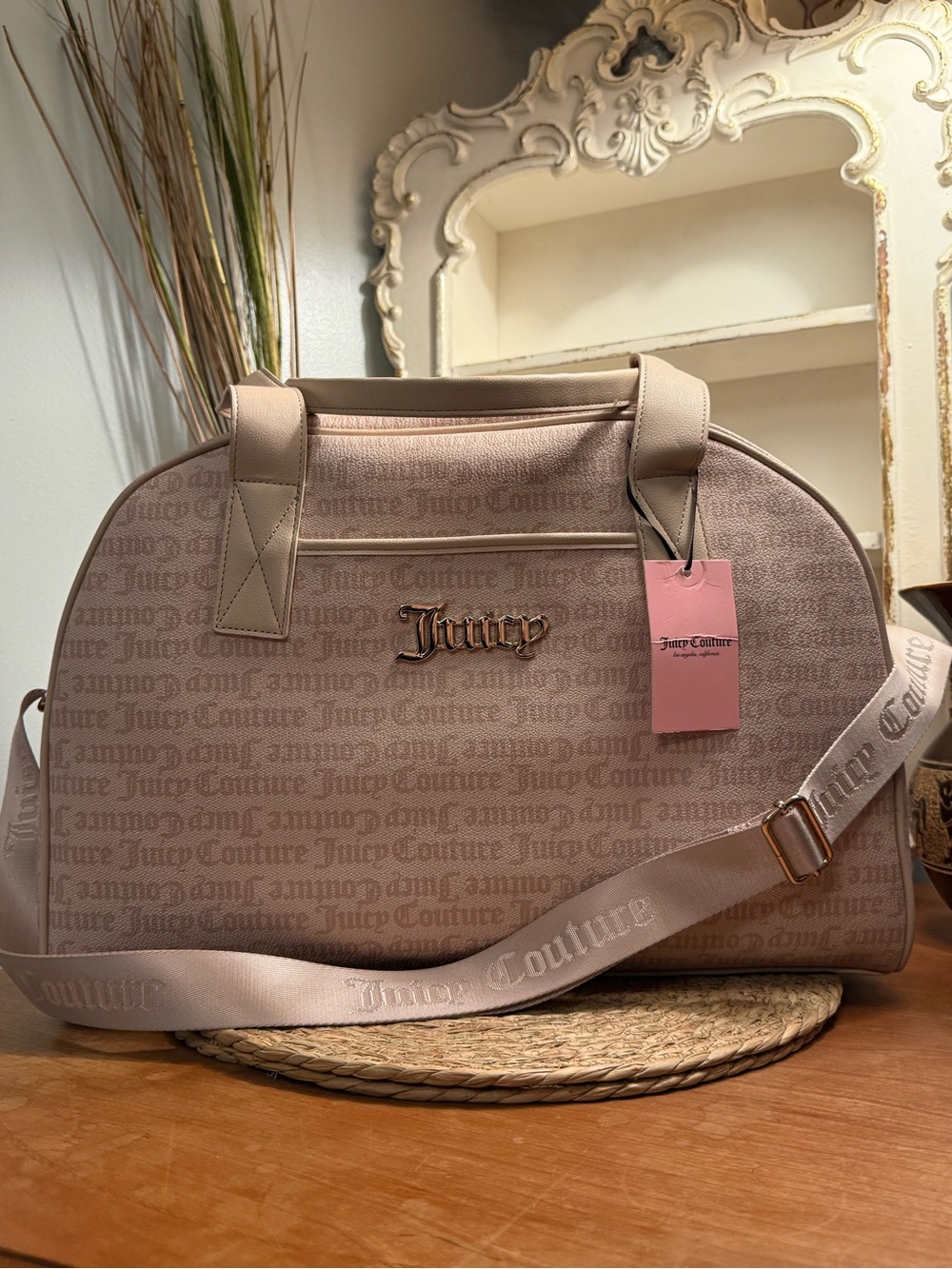 Juicy Couture Beige Logo Duffle Bag